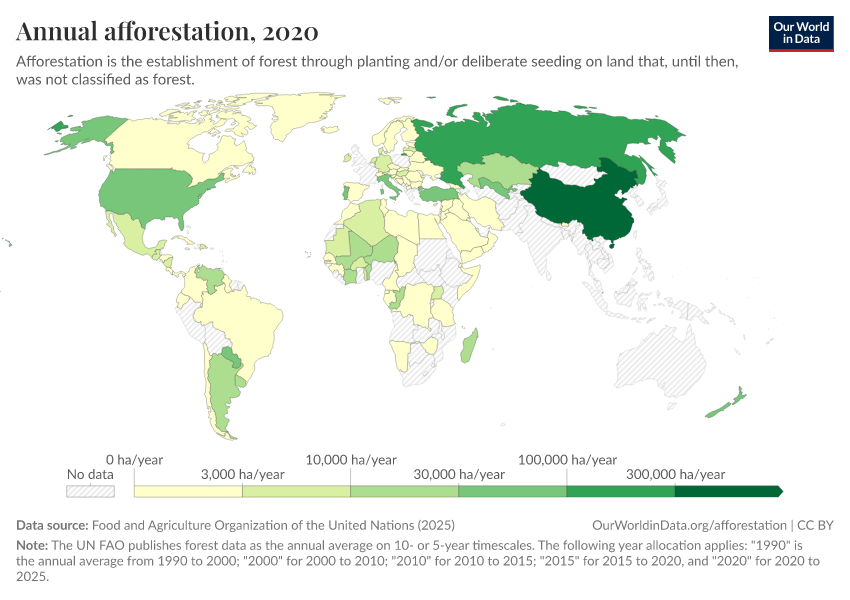 A thumbnail of the "Annual afforestation" chart