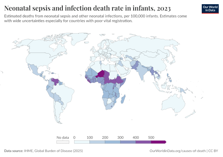 A thumbnail of the "Neonatal sepsis and infection death rate in infants" chart