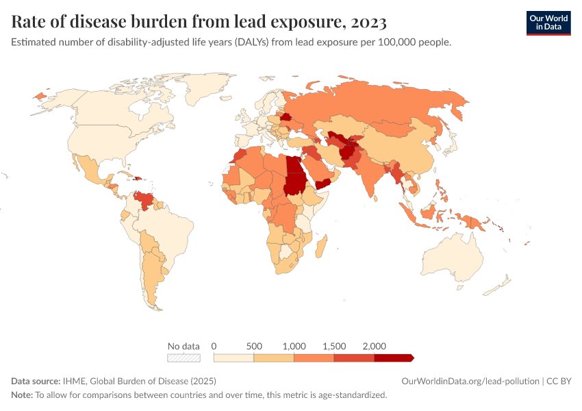 A thumbnail of the "Rate of disease burden from lead exposure" chart