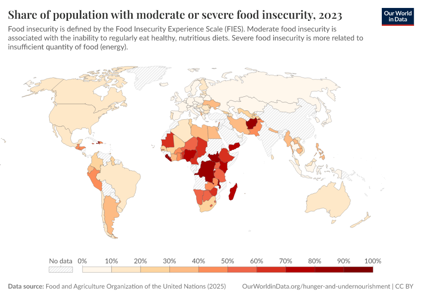 A thumbnail of the "Share of population with moderate or severe food insecurity" chart