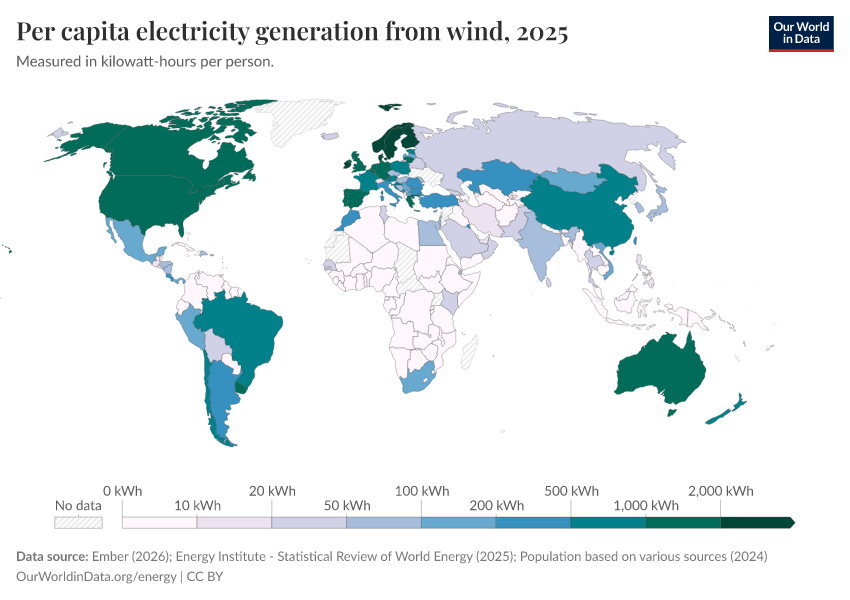 A thumbnail of the "Per capita electricity generation from wind" chart